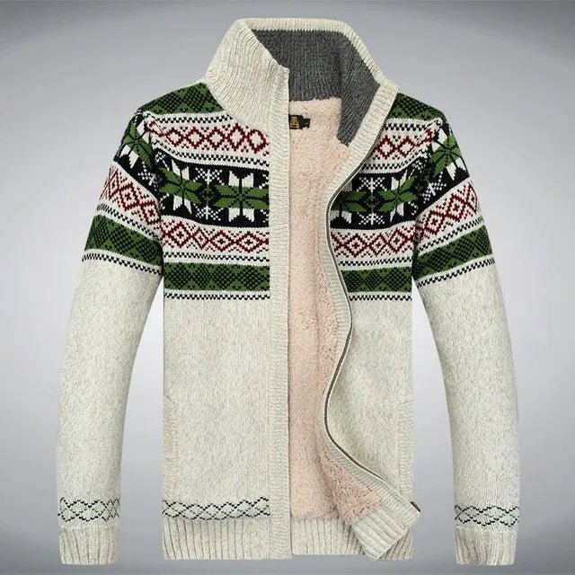 Vest – Heren – Autumn & Winter – Heren Gebreid Fleece Vest met Rits en Winter Patroon – Montford Co - Montford & Co
