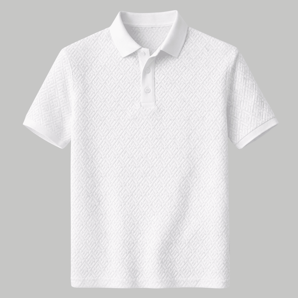 White Textured Polo Shirt - Montford & Co